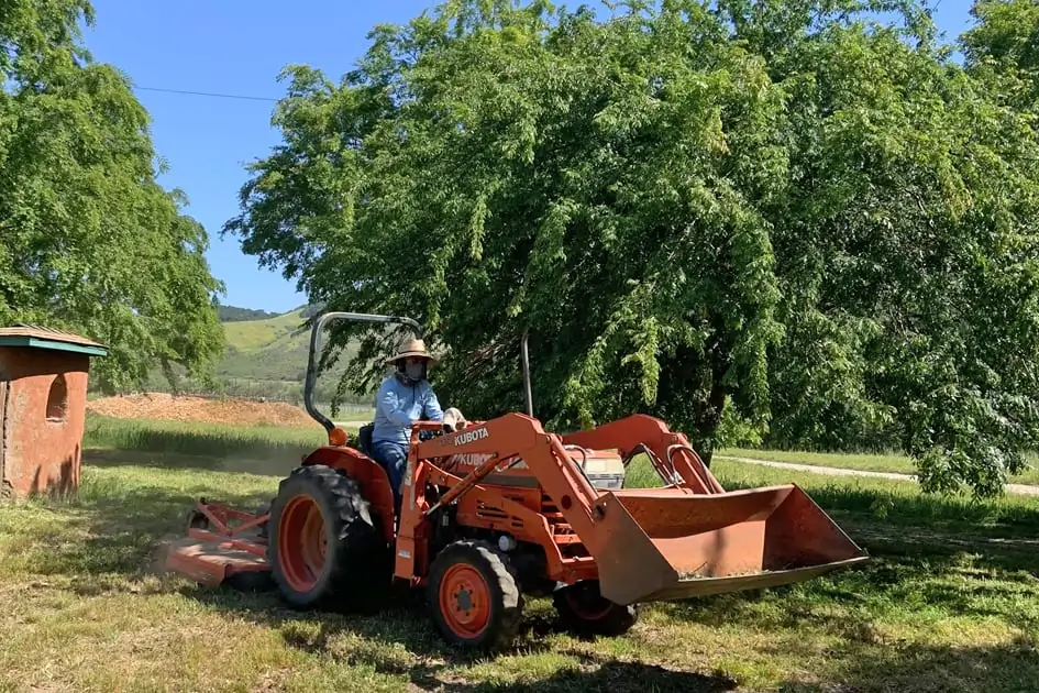 Mowing at Sunburst