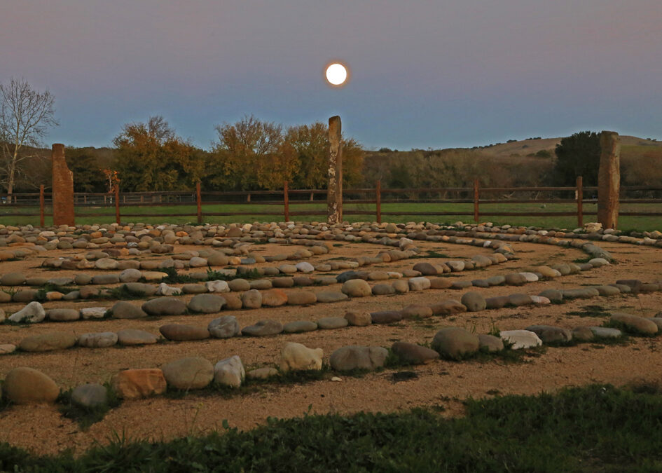 Labyrinth with Full Moon