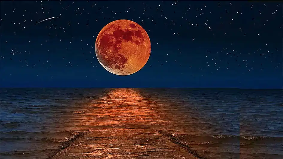 Orange Eclipsed Full Moon