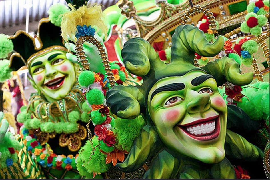 Green Mardi Gras Masks