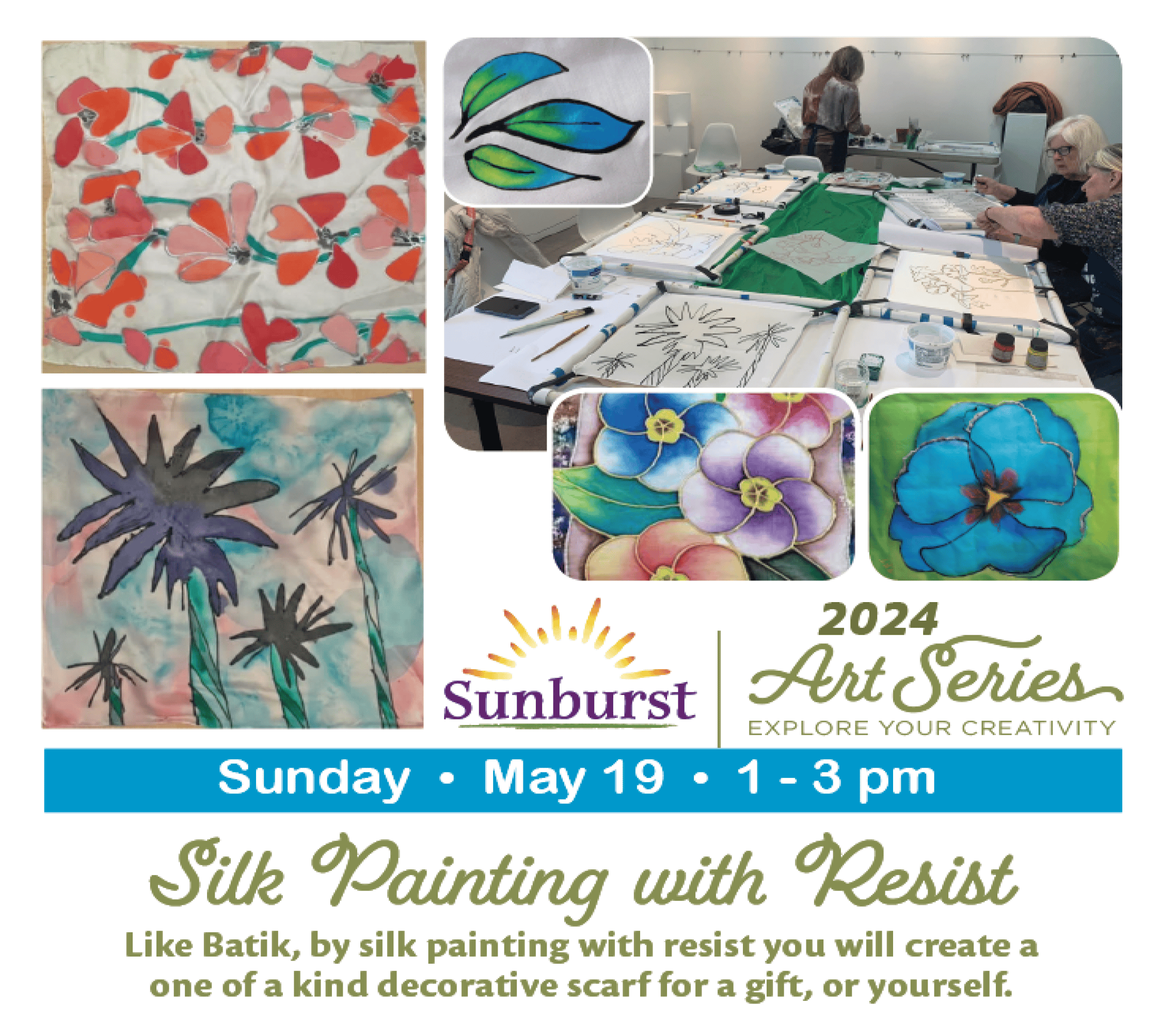 Sunburst Art Series: Silk Painting with Resist