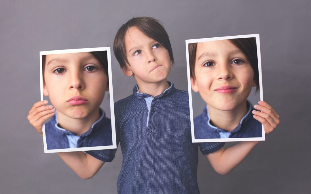 Boy showing emotional expressions