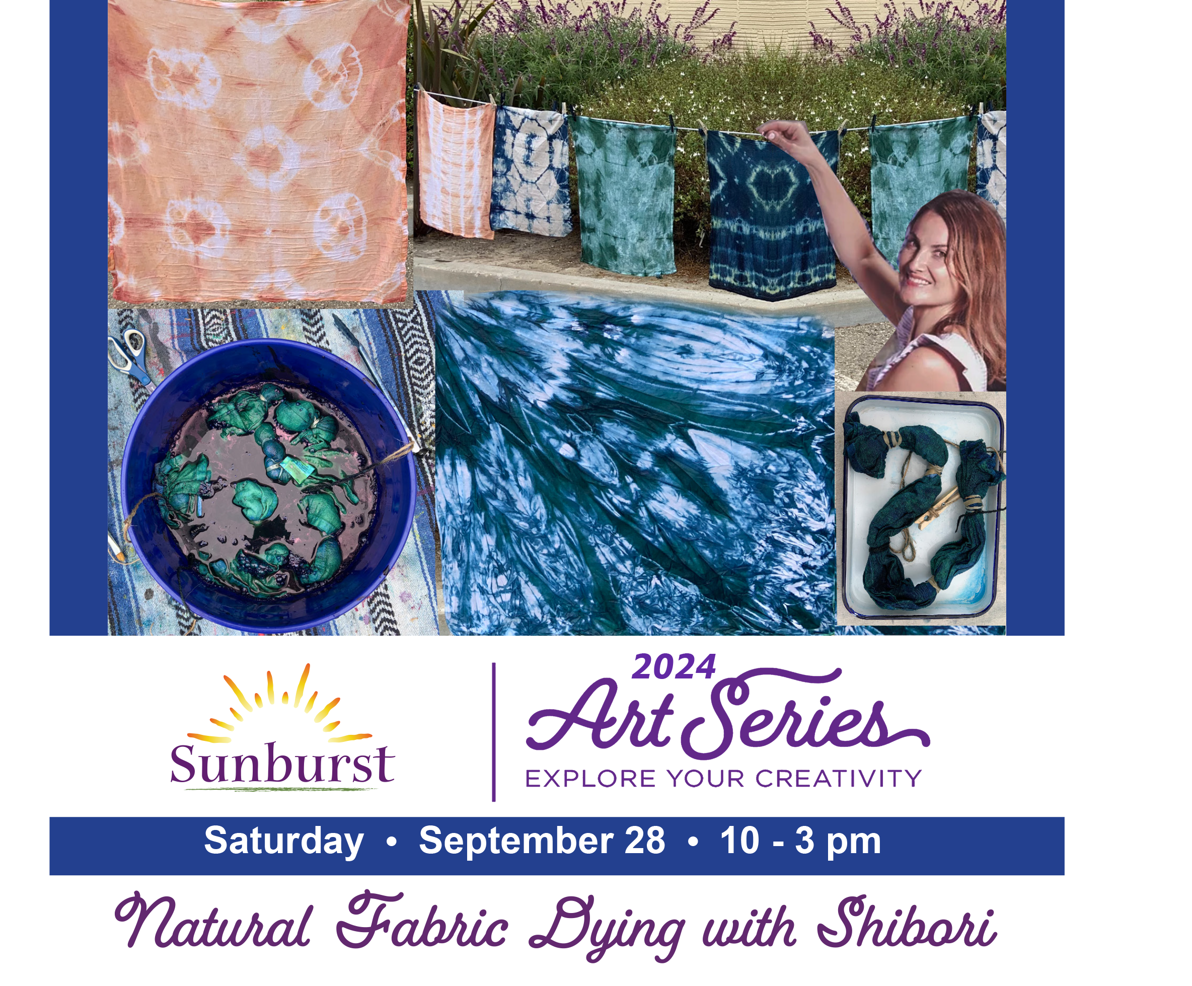 Sunburst Art Series: Natural Fabric Dying with Shibori