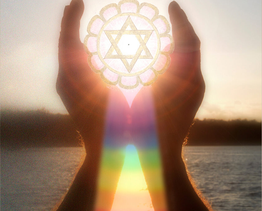 Hands holding Sunlight Sunburst mandala